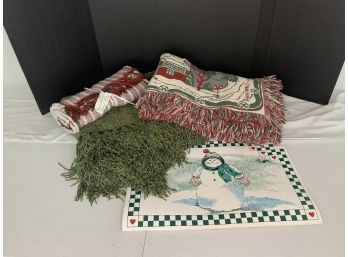 Misc. Christmas Items - Blankets/ Placemats