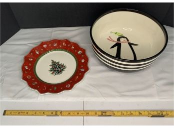 Penguin & Holiday Plate