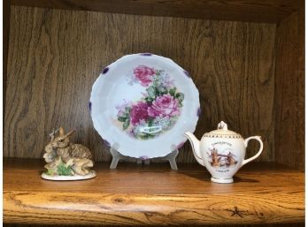 Decorative Plate, Teapot, Bunny