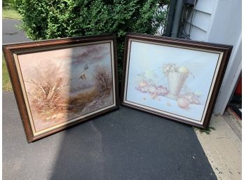 Paintings - Pheasants & Fruit Basket