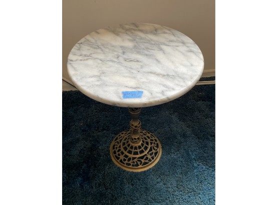 Marble Topped Pedestal Side Table