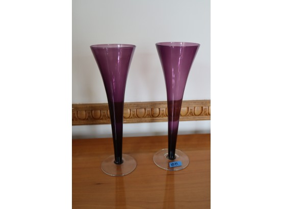 Purple Glass Champagne Flutes