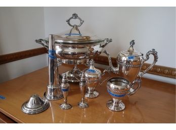Silver Plated Tea Set & Misc Items
