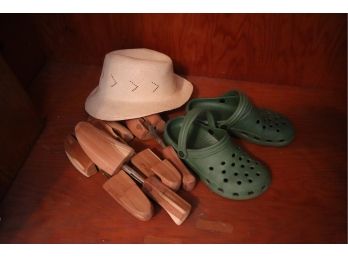 Hat, Shoe Stretchers & Shoes