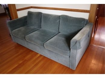 Blue Upholstered Sleeper Sofa 30' H X 76' W X 38' D