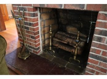 Brass Andirons & Brass Fireplace Tools