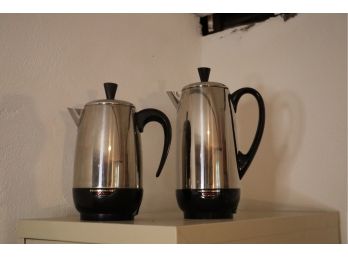 Two Coffee Percolator Pots - Electric - One Cord Is Missing