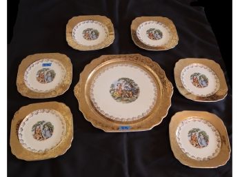 Gold Plates With Figural Scenes 11' & 7'
