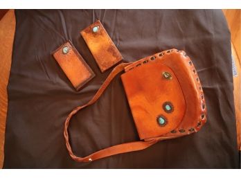 Handcrafted Handbag & 2 Wallets
