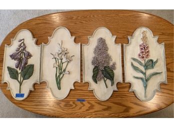 4 Floral Wall Plaques - PLL 48