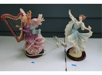 Pair Of Fairies - One With Illuminated Base