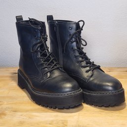 Size 11 Womens Combat Boots Black Platform