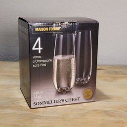 NEW Maison Forine Sommelier's Chest Champagne Glass Set 4pcs