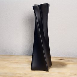 Postmodern Black Ceramic Twist Vase