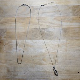 Lot Of 2 Silver Necklaces - 18' And 16'