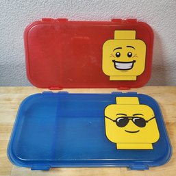 LEGO Minifigure Red & Blue Storage Cases