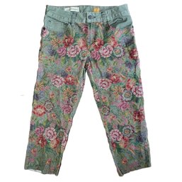 Anthropologie Pilcro Letterpress Size 27 Stet Tapestry Floral Jeans Pants -