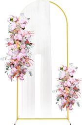 Putros Metal Arch Backdrop Stand 6FT Gold Wedding Balloon Arched Backdrop Stand