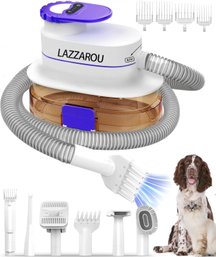 Pet Grooming Kit & Pet Hair Vacuum With 4L Dust Cup,Hair Blower & Electric Clippers, Dog Vacuum Brush