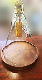 Cynthia Rowley Teak Round Cheese Board With Glass Cover