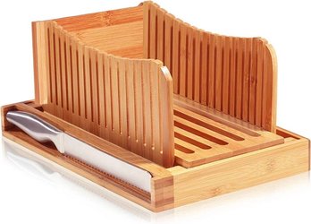 Luxury Bamboo Bread Slicer With Knife - 3 Slice Thickness