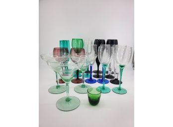 Lot Of Colored Glassware