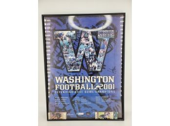 Framed Washington Huskies Poster Autographed