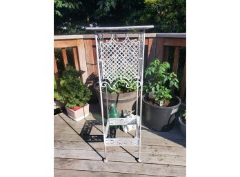 Silver Painted Plant Stand