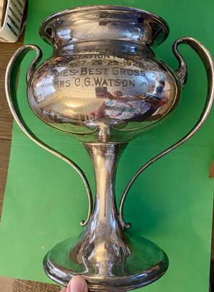 Antique Silverplate Womens Golf Tournament Trophy