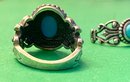 Avon Sterling And Faux Turquoise Ring And Earring Set