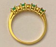 14k Gold Emerald And Diamond Ring