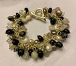Whitney Kelly 925 Sterling Silver, Pearl, Obsidian, Quartz, Agate Cha Cha Toggle Bracelet
