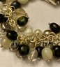 Whitney Kelly 925 Sterling Silver, Pearl, Obsidian, Quartz, Agate Cha Cha Toggle Bracelet