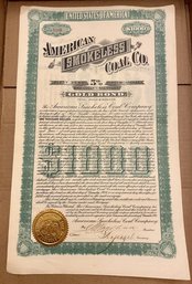 1901 American Smokeless Coal Company Gold Bond -Lot Of 5