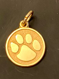 10kt Yellow Gold Rembrandt Dog Or Cat Paw Print Charm
