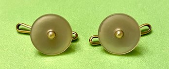 14kt Gold And Mother Of Pearl Button Studs/shirt Studs