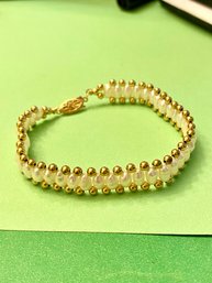 14kt Gold And Freshwater Baroque Pearl Bracelet