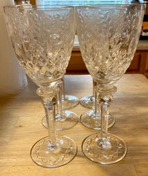 Set Of 6 Rogaska Gallia Tall Wine Glasses