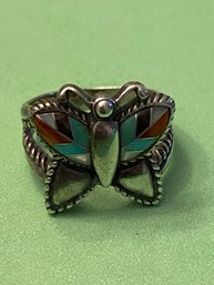 Sterling Silver Butterfly Ring Vintage