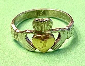 Sterling And 18kt Gold Claddagh Ring
