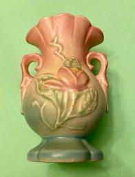 Vintage Hull Pottery Magnolia Matte Double Handle Vase