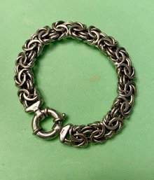 Vintage Heavy Sterling Byzantine Style Bracelet Made In Italy