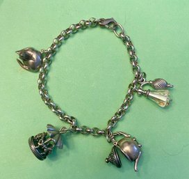 Vintage Sterling Whimsical Charm Bracelet