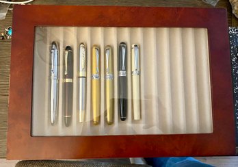 Wooden Pen Case With 13 Fountain Pens