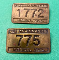 Alabama D.D. & S. Co., Mobile, Ala Employee Badge, WWII Era