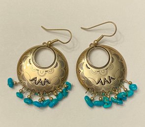 Relios Sterling And Turquoise Dangle Earrings
