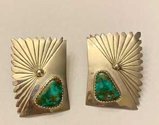 Vintage JM Begay Navajo Turquoise Earrimgs