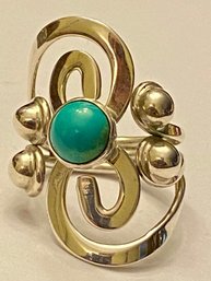 Dominique Dinouart Mexican Sterling And Turquoise Ring