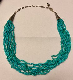 Carolyn Pollack 10 Multi-Strand Turquoise & Sterling Silver Necklace