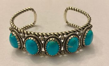 Carolyn Pollack Sterling Silver And Turquoise Cuff Bracelet
